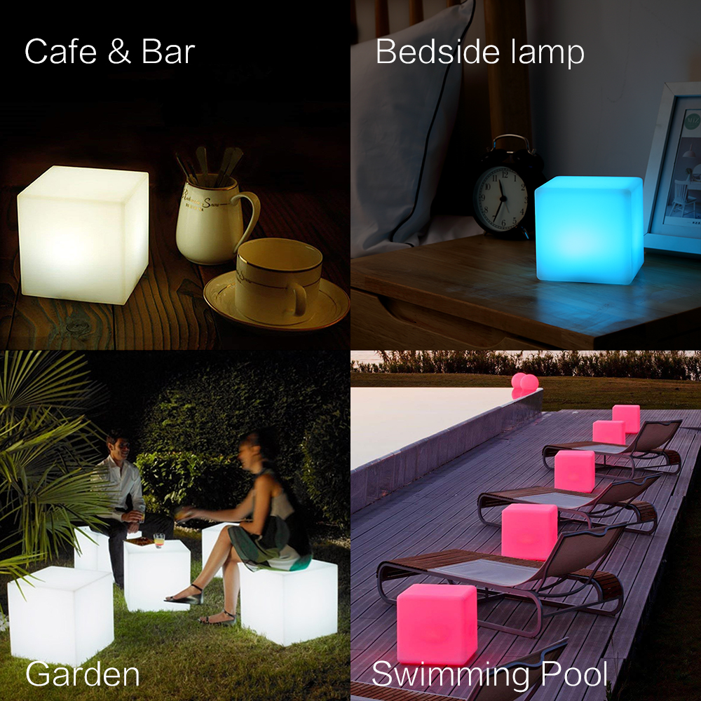 batteries charger 16 Colors Details about   Rechargeable LED glowing cube seat Lamp & Light 